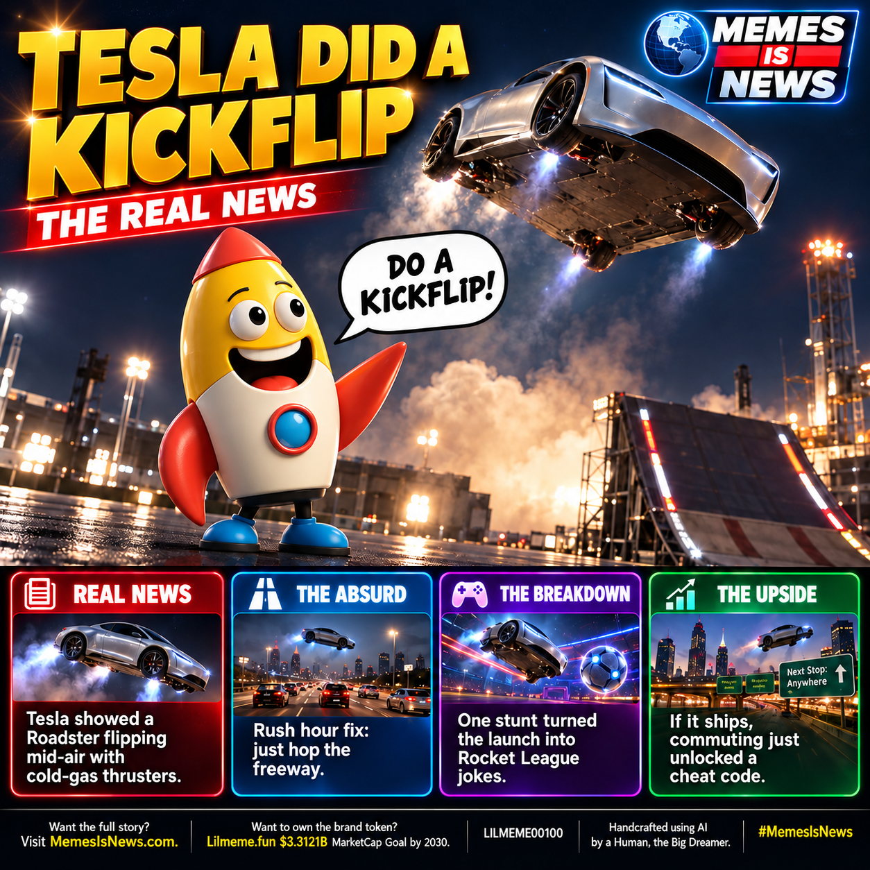 TESLA DID A KICKFLIP