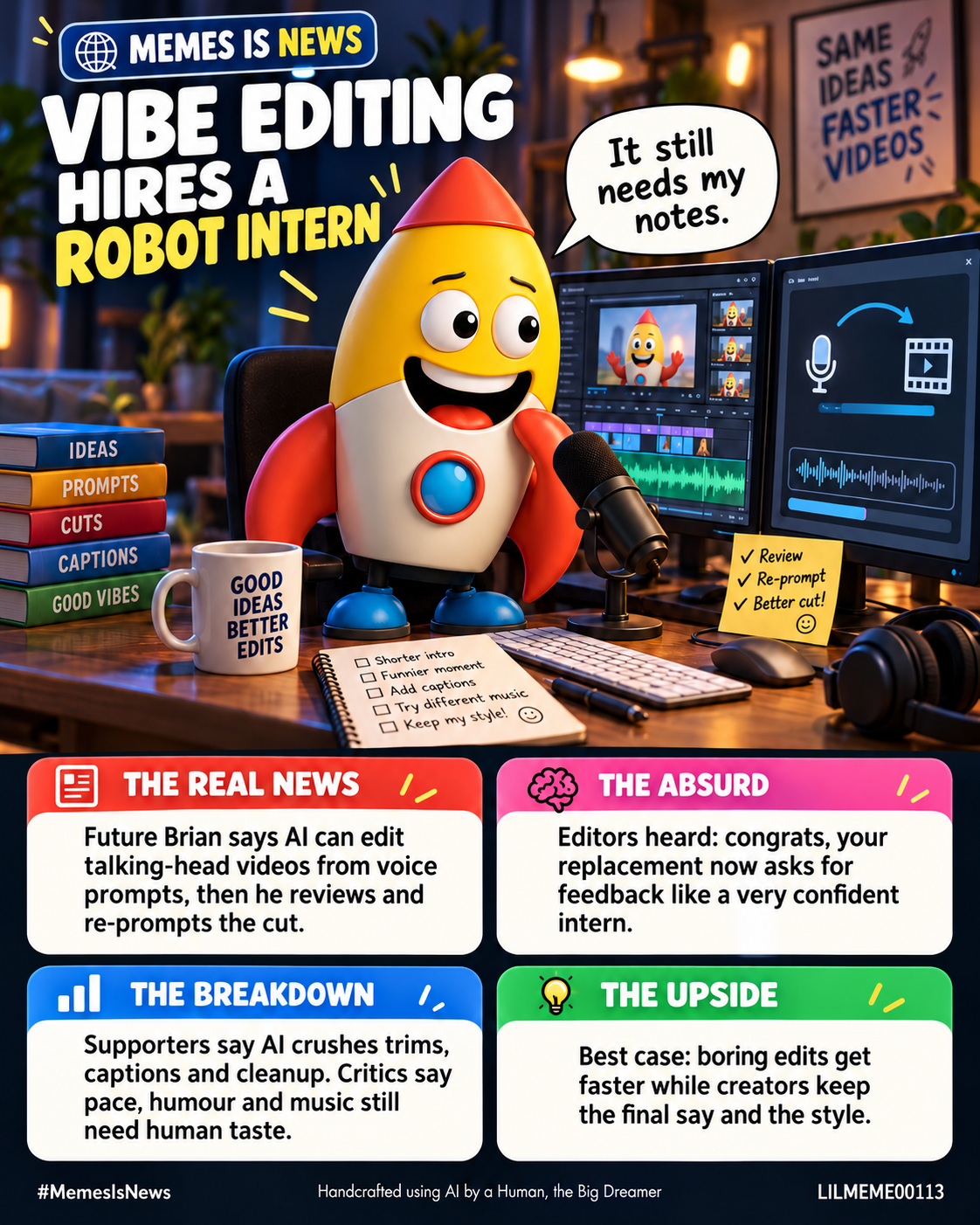 VIBE EDITING HIRES A ROBOT INTERN