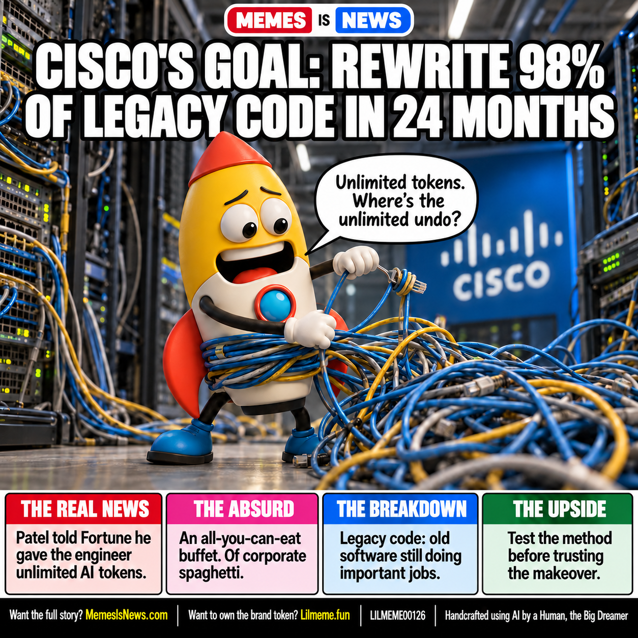 CISCO'S GOAL: REWRITE 98% OF LEGACY CODE IN 24 MONTHS