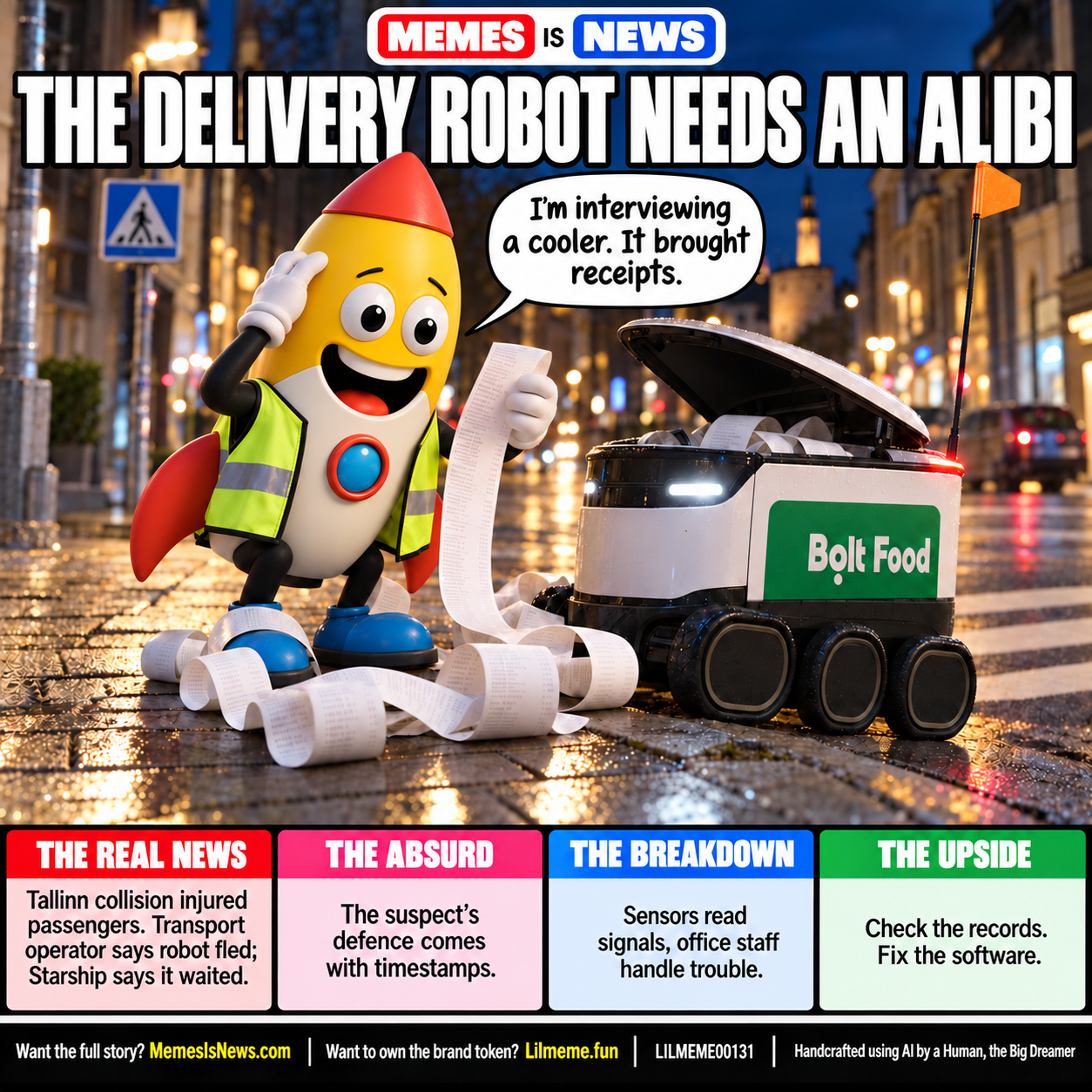 THE DELIVERY ROBOT NEEDS AN ALIBI