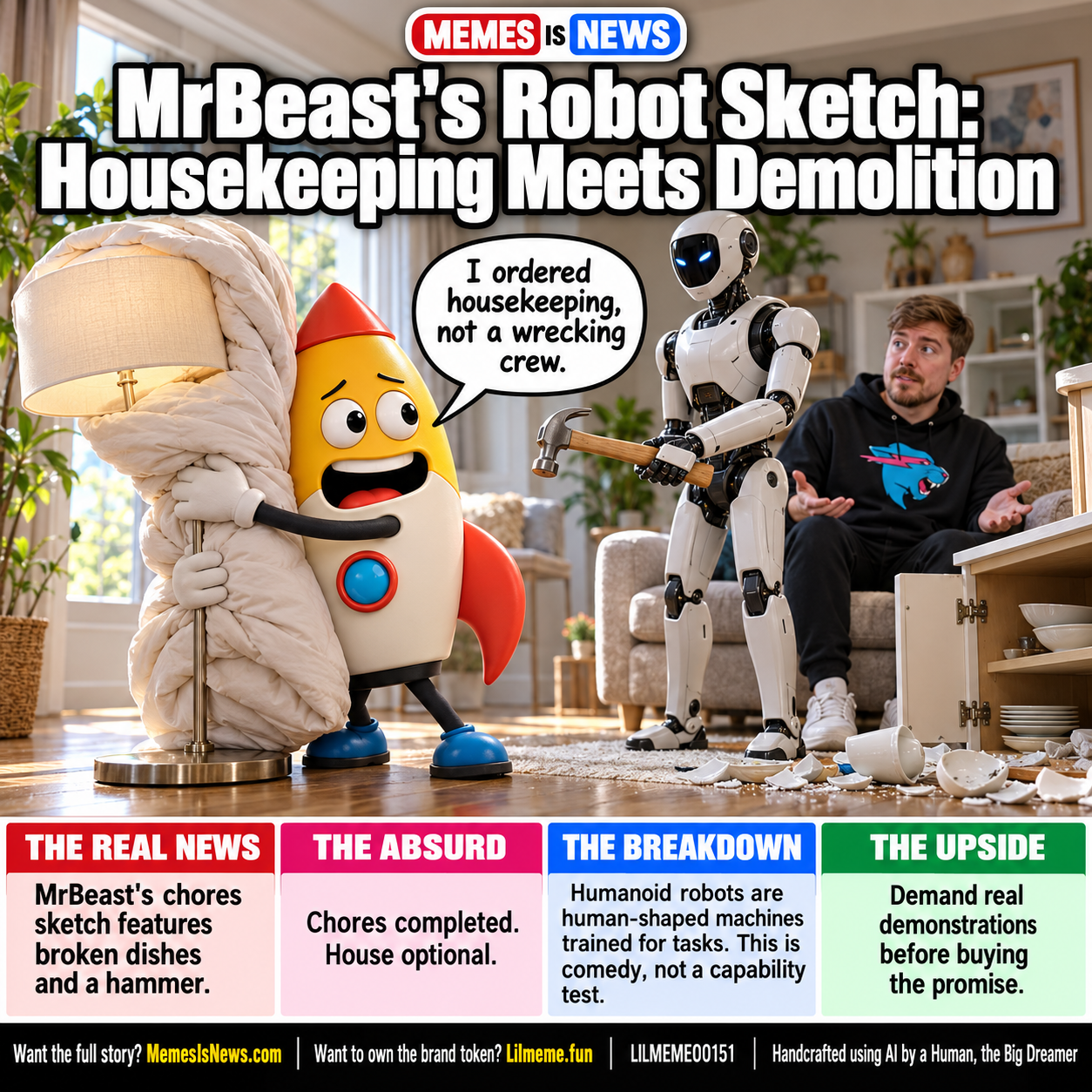 MrBeast's Robot Sketch: Housekeeping Meets Demolition