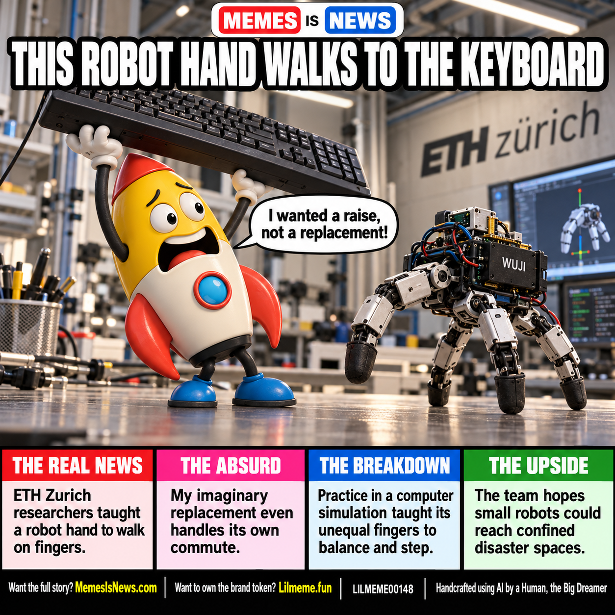 THIS ROBOT HAND WALKS TO THE KEYBOARD