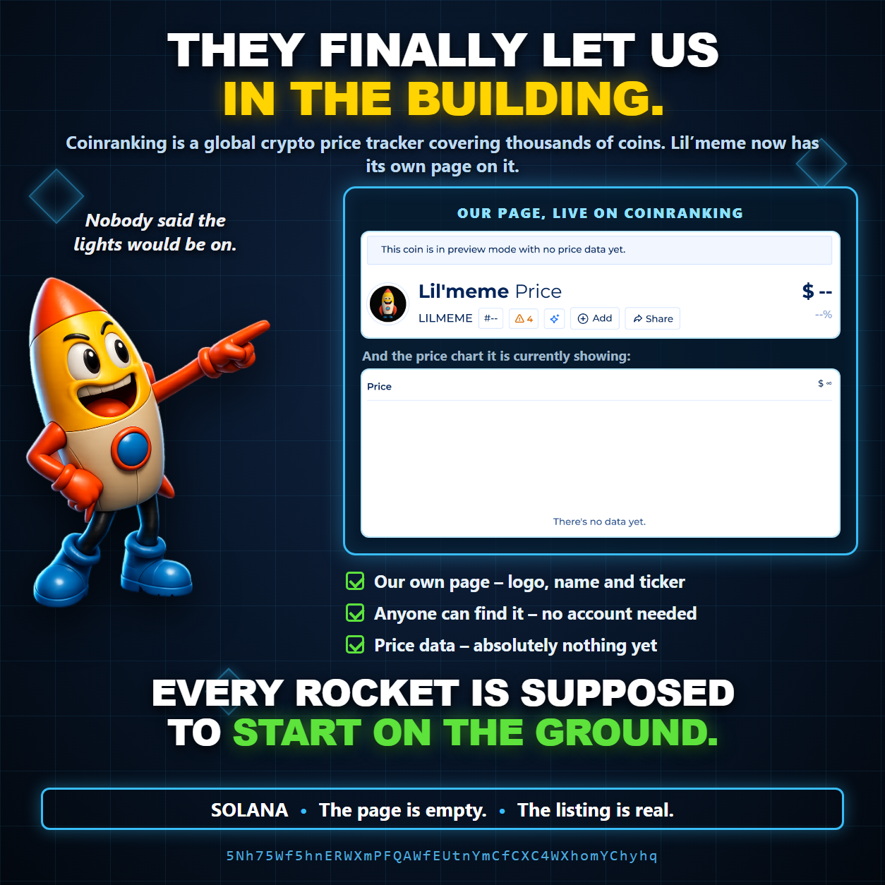 They finally let us in the building — Lil'meme is listed on Coinranking