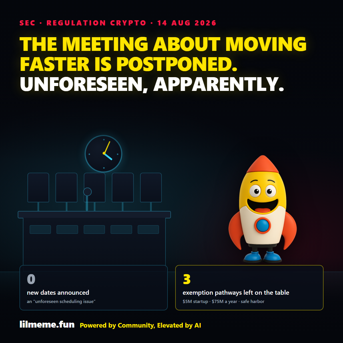 The meeting about moving faster is postponed
